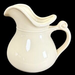 McCoy Ceramic Cream Colored Pitcher 7515 Vintage USA D Handle